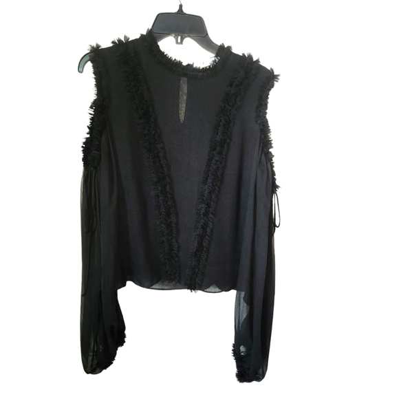 Alexis Cold Shoulder Ruffled Top Small - Picture 1 of 6